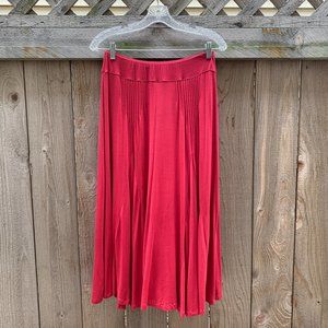 ANTHROPOLOGIE, Red/pink midi skirt, Size Medium